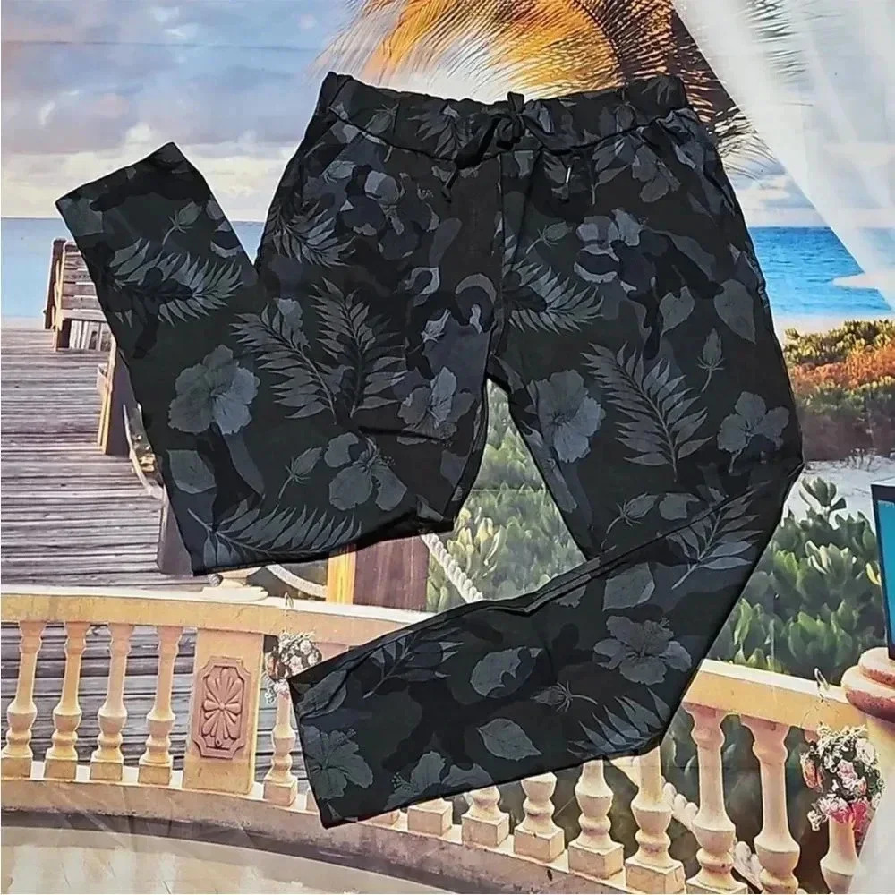 Boutique Tempo Paris Blue Floral Pants Size XL